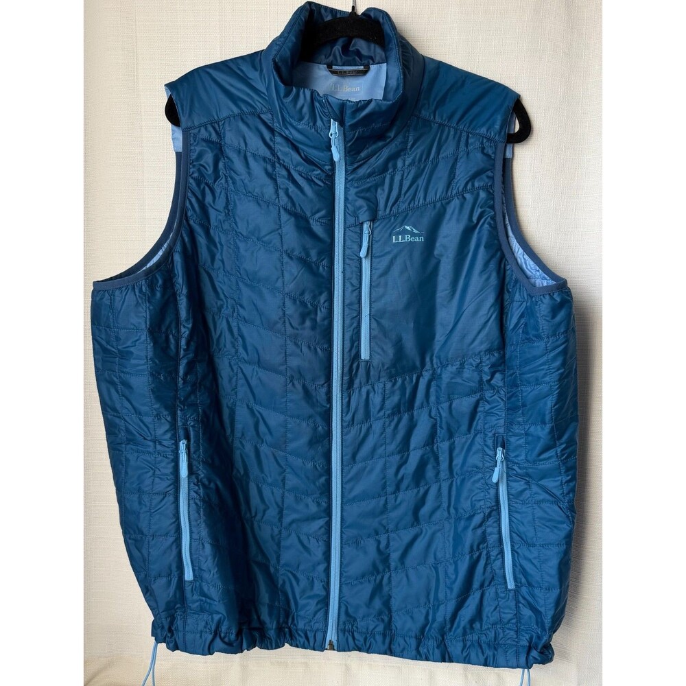 L.L.Bean Womens 2X Plus PrimaLoft Insulated Puffer Vest Blue Full Zip Outdoor